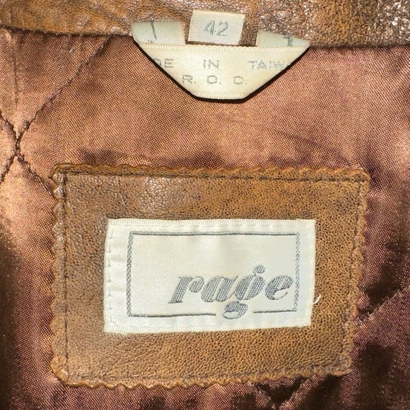 SOLD 💕Vintage Rage Distressed Leather Bomber Jacket - Picture 3 of 13